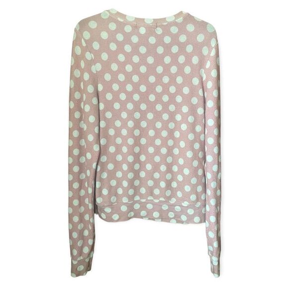 Wildfox Pink White Polka Dot Pullover Sweatshirt Women’s Size XS Relaxed Fit - Picture 4 of 5